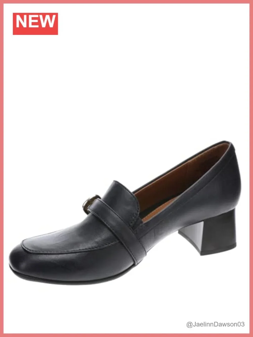 Faux Leather Pumps with Block Heel and Buckle Detail